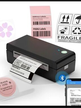 Jade Dark Gray Thermal Label Printer with Green Power Accent